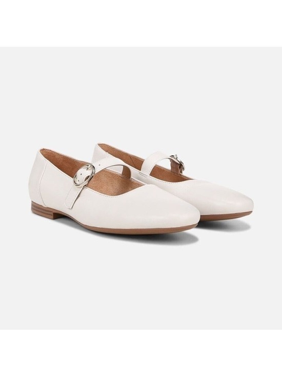 Naturalizer Shoes - NEW Naturalizer Kelly Mary Jane Flat in Warm White Leather Size 7